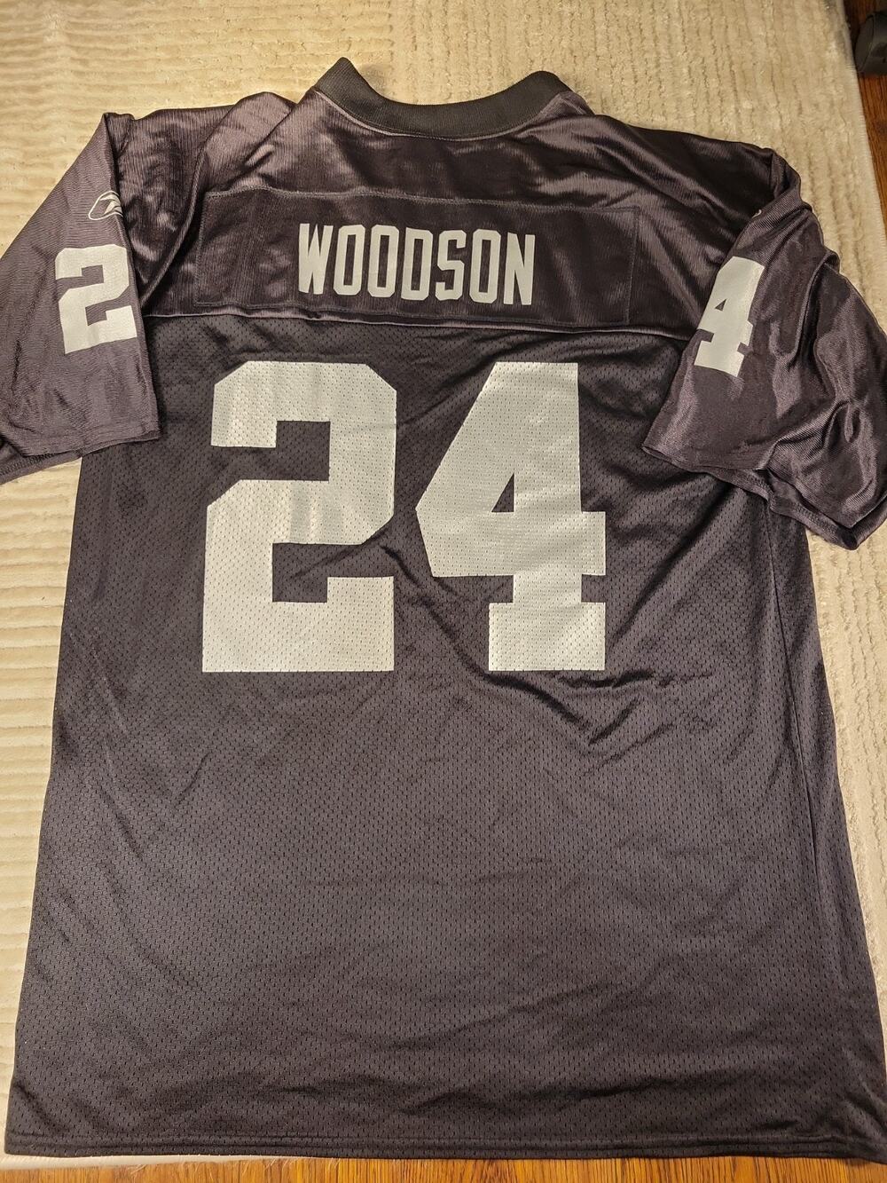 Reebok Rod Woodson Oakland Raiders Jersey Mens Size Large Football Adult Top